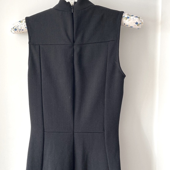 TOPSHOP little black fitted dress French style size 2 turtle neck - Picture 7 of 8